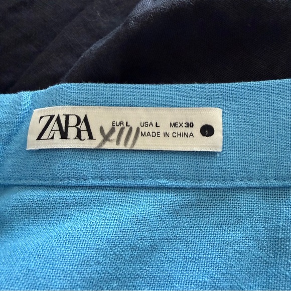 Zara Blue Midi Skirt with Eyelet Design - Picture 4 of 4